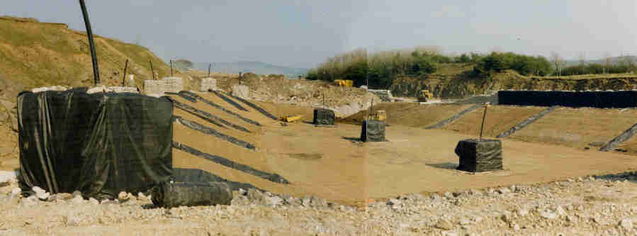 View of a new waste cell prepared to take waste. Click to enlarge.
