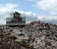 Landfill compactor front-on bucket view