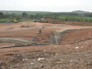 landfill site pictured during restoration capping