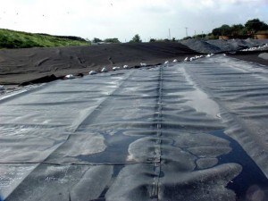 Picture of an HDPE landfill liner