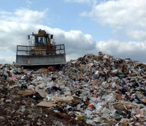 picture of landfill compactor bucket