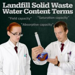 Water content terms for landfills saturation capacity