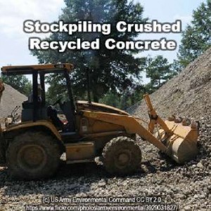 recycled concrete stockpile