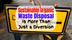 Image has the text: "Sustainable organic waste disposal".