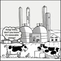 Dung Daisy Cartoon: No its renewable energy.